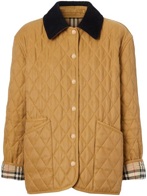 burberry corduroy collar diamond quilted jacket|Burberry corduroy.